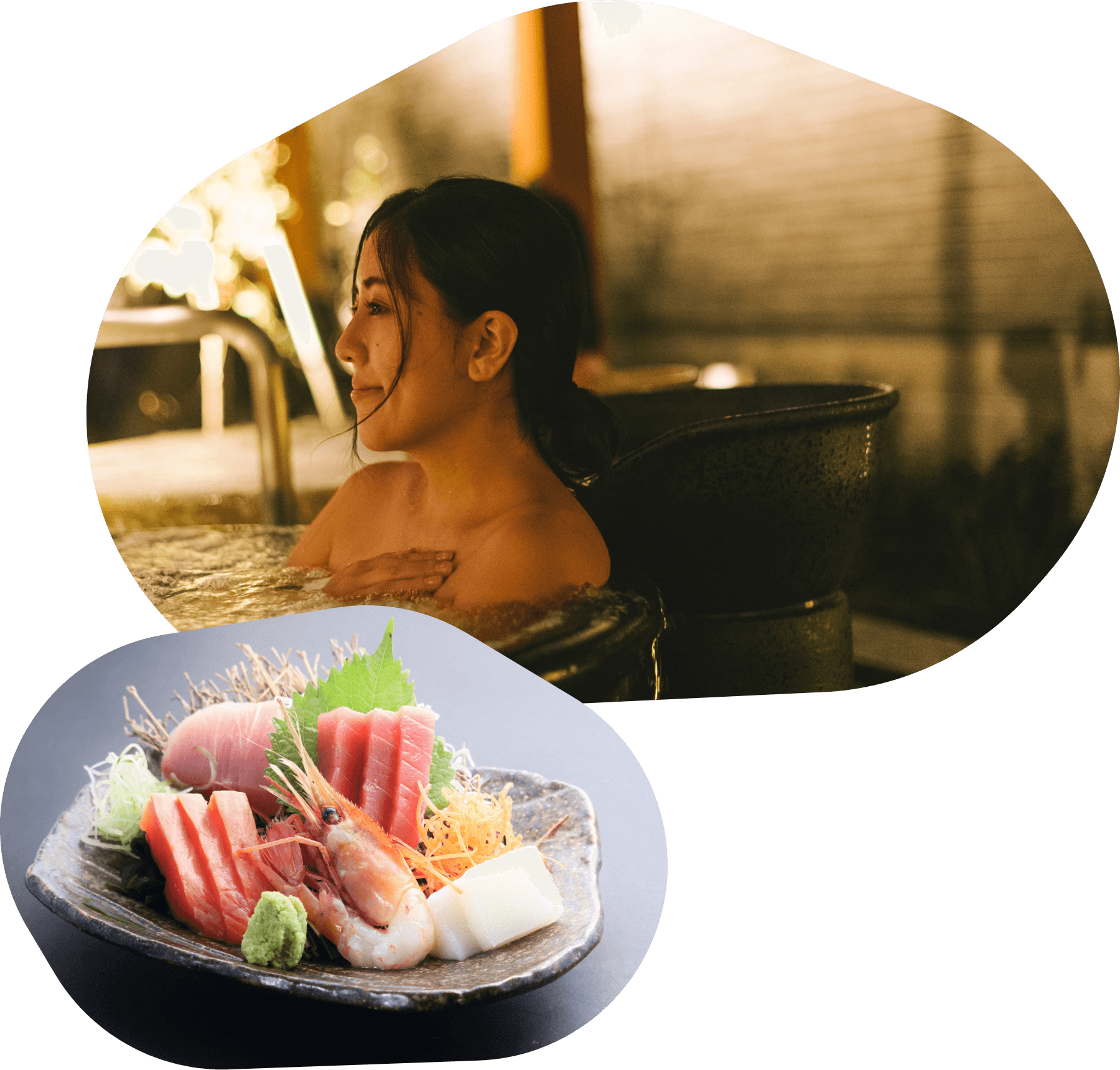 料理と女性の写真