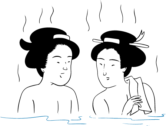 入浴中の女性のイラスト